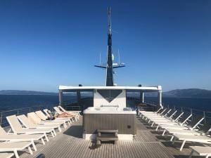 Sundeck on the Ave Maria ship.