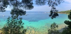 Turquoise gradient waters in Bol, Brač.