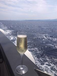 Champagne on the Ave Maria.