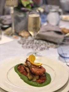 Grouper with škampi on the Ave Maria.