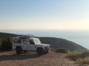 Land Rover Defender on Vis island.
