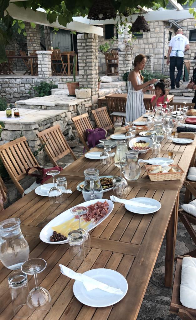 Rustic dinner party in Korčula.